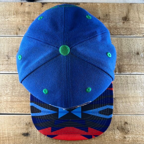 Seattle Seahawk Mitchell & Ness Vintage NFL Flat Bill Hat Cap Red & Blue - Picture 6 of 10